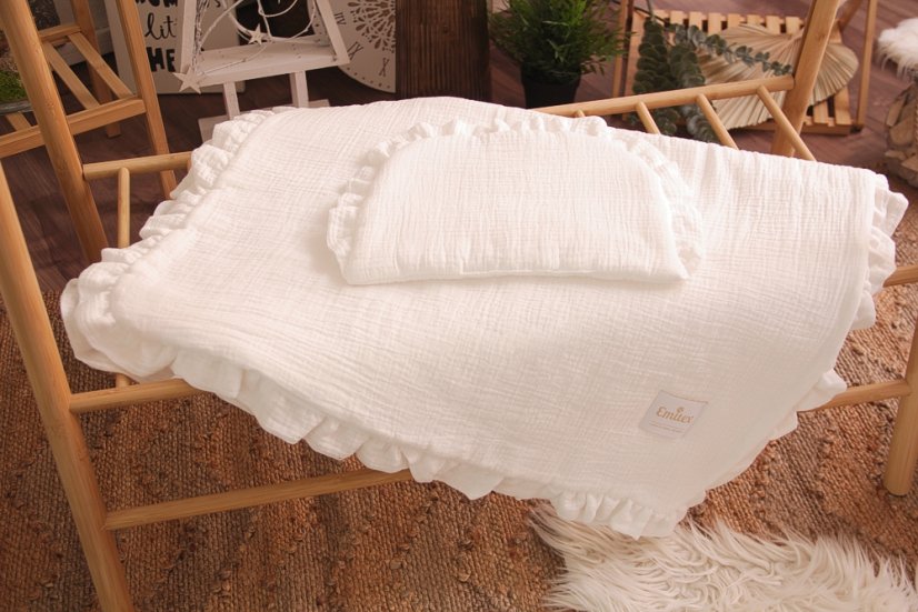 Souprava do kočárku Mušelín White